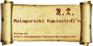 Malagurszki Kapisztrán névjegykártya
